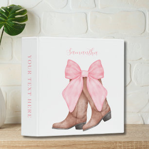 Personalized Pink Western Coquette Watercolor Binder