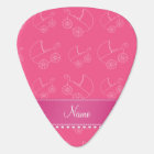 Personalized pink white baby carriages