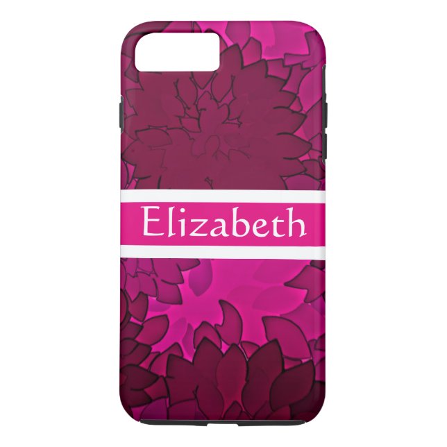 Personalized Pink White Black Floral Pattern Case-Mate iPhone Case (Back)