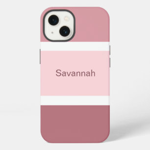 Personalized Pink White Colour Blocks Modern iPhone 13 Case