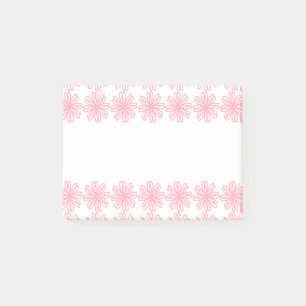 Personalized Pink & White Floral Post-it Notes