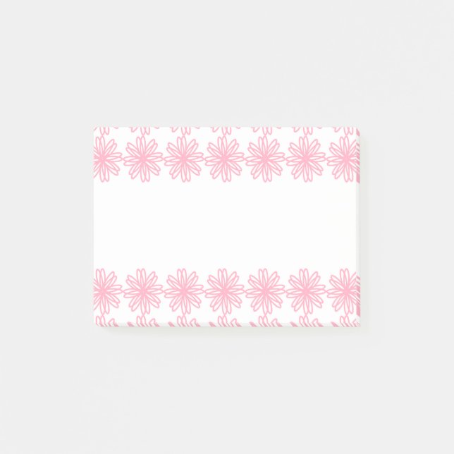 Personalized Pink & White Floral Post-it Notes (Front)