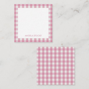 Personalized Pink White Gingham Card