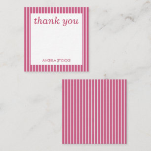Personalized Pink White Stripe Card