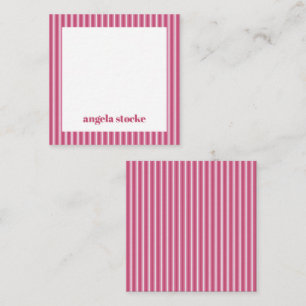Personalized Pink White Stripe Card