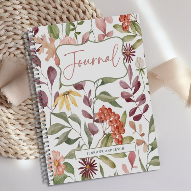 Personalized Pink Yellow Green Floral Journal  (Creator Uploaded)