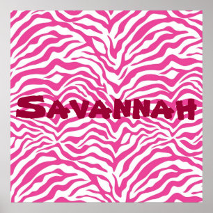 Personalized Pink Zebra Stripes Wild Animal Print