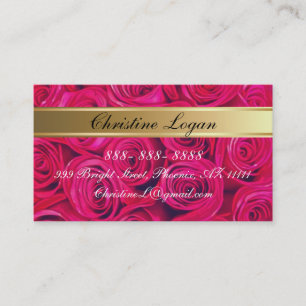 Personalized PinkRoses Business Cards, 100 pack Card