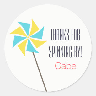 Personalized Pinwheel Birthday Label