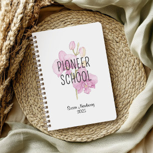 Personalized Pioneer School Notebook with Orchids