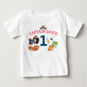 Personalized Pirate Baby Boy First Birthday T-Shirt
