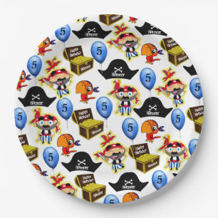 Personalized Pirate Birthday Paper Plate