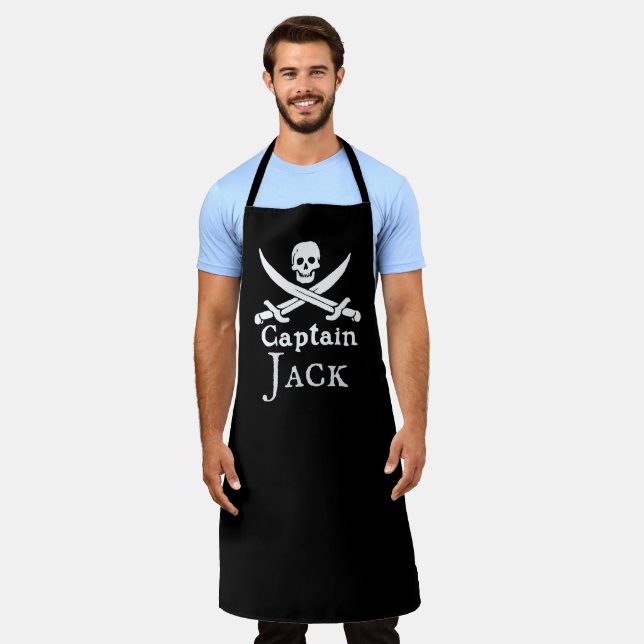 Personalized Pirate Captain All-Over Print Apron (Worn)