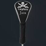 Personalized Pirate Captain Golf Head Cover<br><div class="desc">Avast, ye lubbers! Shiver me timbers,  claim your pirate name Captain! For all the buccaneers ,  the classic pirate flag: a skull and crossed cutlasses. Savvy? Personalize it with your name or give it as a gift.</div>