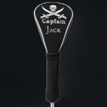Personalized Pirate Captain Golf Head Cover<br><div class="desc">Avast, ye lubbers! Shiver me timbers, claim your pirate name Captain! For all the buccaneers , the classic pirate flag: a skull and crossed cutlasses. Savvy? Personalize it with your name or give it as a gift.</div>