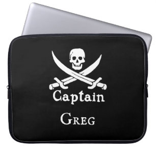 Personalized Pirate Captain Laptop Sleeve