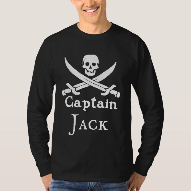 Personalized Pirate Captain Long Sleeve T-Shirt (Front)