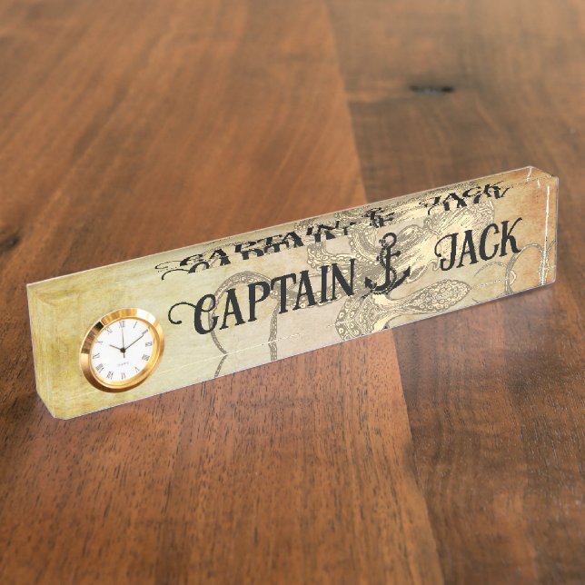 Personalized Pirate Captain Nameplate (Side)