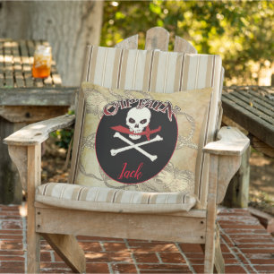 Personalized Pirate Captain Throw Pillow