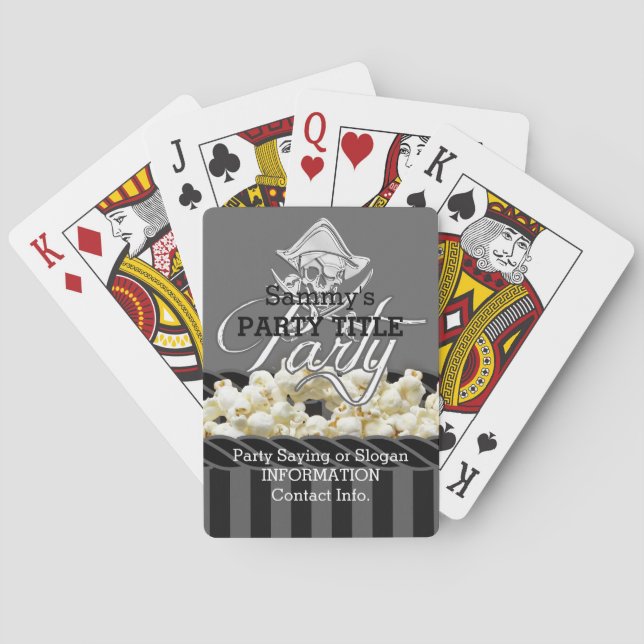 Personalized Pirate Day Party Playing Cards (Back)