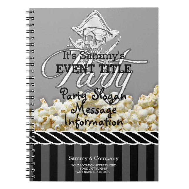 Personalized Pirate Party Notebook (Front)