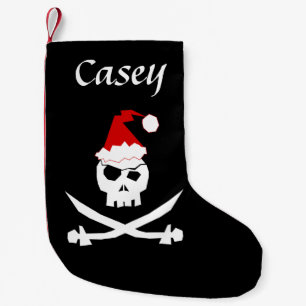 Personalized Pirate Santa Small Christmas Stocking