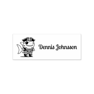 Personalized Pirate Shark Rubber Stamp