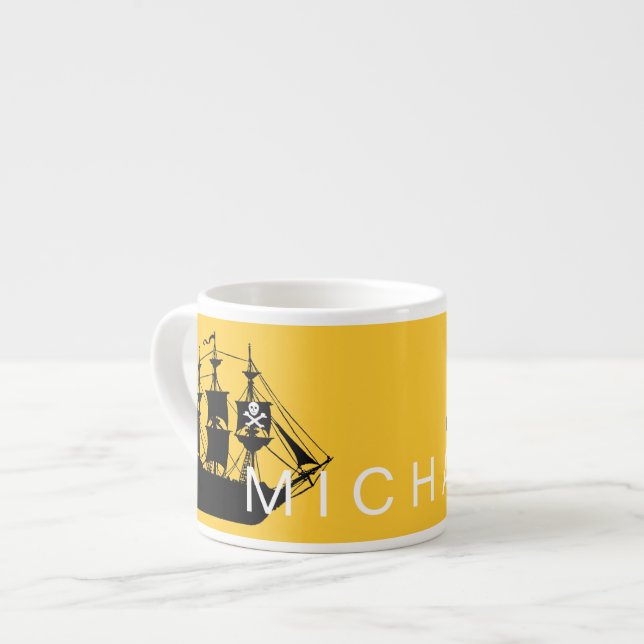 Personalized Pirate Ship Child's Mug (Front Left)