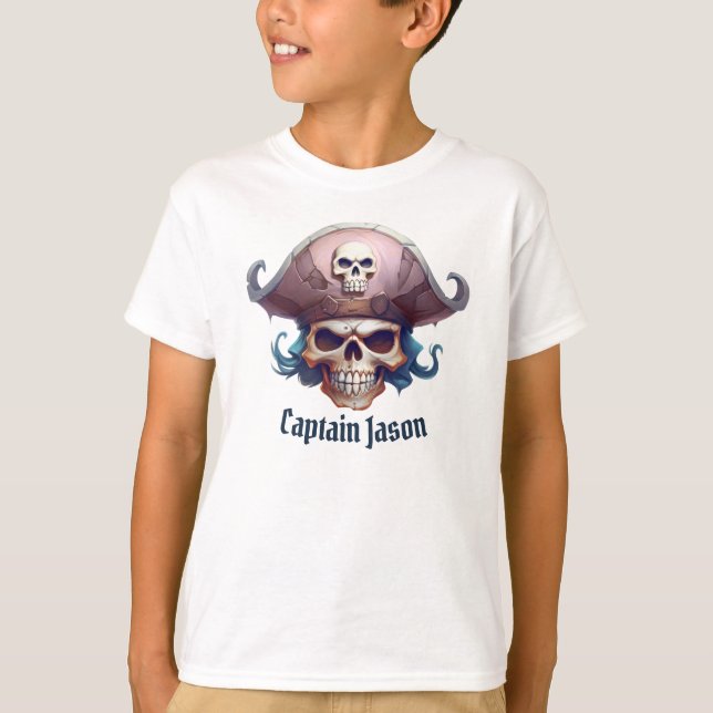 Personalized Pirate Skull Birthday Bash Tee (Front)
