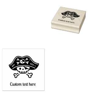 Personalized Pirate Skull Rubber Stamp