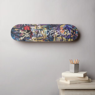 Personalized Pirate Skull Skateboard