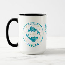 Personalized Pisces Zodiac 15 oz Coffee Mug