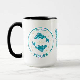Personalized Pisces Zodiac 15 oz Coffee Mug