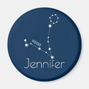 Personalized Pisces Zodiac Constellation Magnet