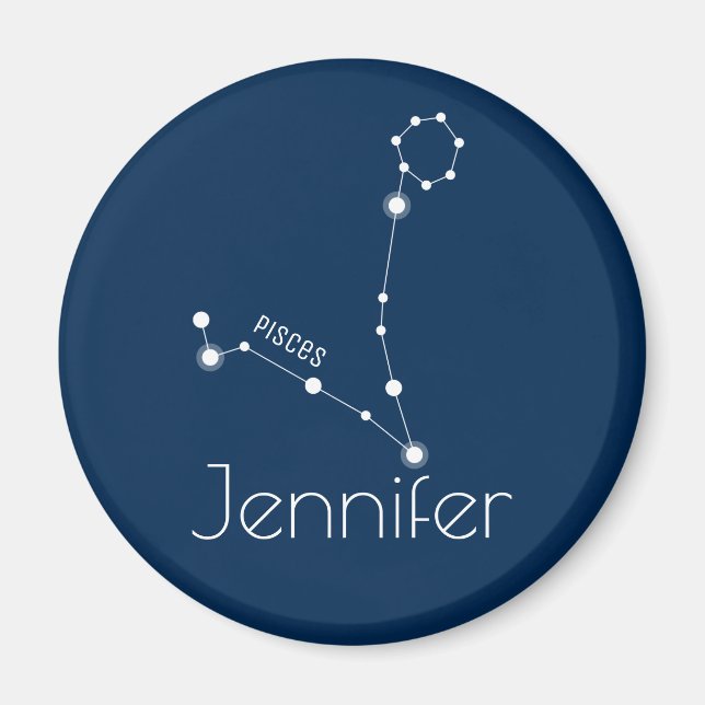 Personalized Pisces Zodiac Constellation Magnet (Front)