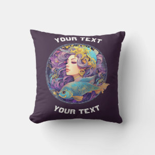 PERSONALIZED PISCES ZODIAC SIGN  THROW PILLOW