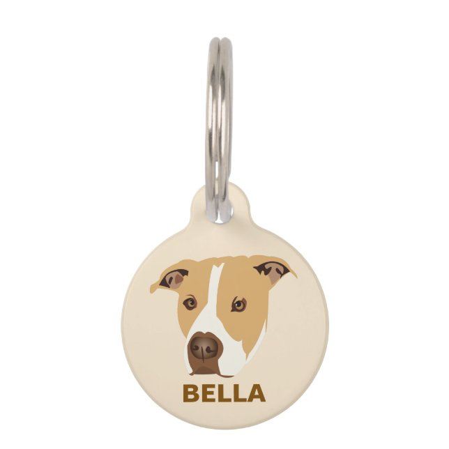 Personalized Pit Bull Dog Pet Tag (Front)