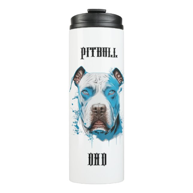 Personalized Pitbull Dad Thermal Tumbler (Front)
