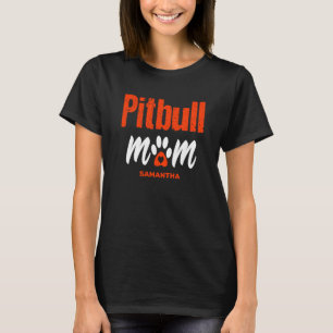 Personalized Pitbull Mom Custom Name Mother's Day T-Shirt