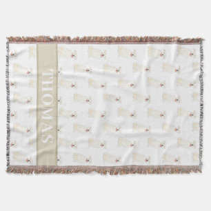 Personalized Pitbull Staffy (White)  Throw Blanket