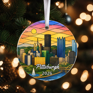 Personalized Pittsburgh Acrylic Ornament, Custom P Ornament
