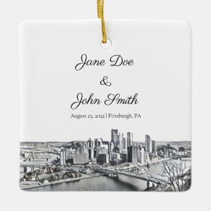 Personalized Pittsburgh Ceramic Ornament