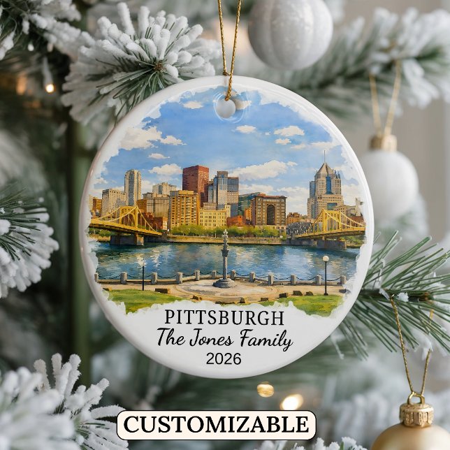Personalized Pittsburgh, Custom Pennsylvania Ceramic Ornament (Creator Uploaded)