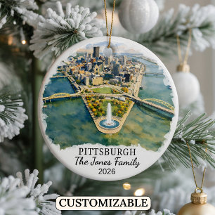Personalized Pittsburgh, Custom Pennsylvania Ceramic Ornament