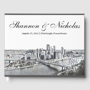 Personalized Pittsburgh Skyline Guest Book