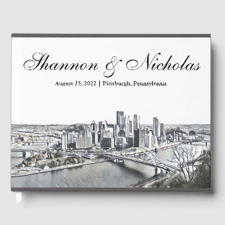 Personalized Pittsburgh Skyline Guest Book