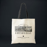Personalized Pittsburgh Wedding Welcome Tote Bag<br><div class="desc">Welcome your out of town guests with this Pittsburgh wedding welcome bag.</div>