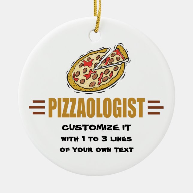 Personalized Pizza Ceramic Ornament (Front)