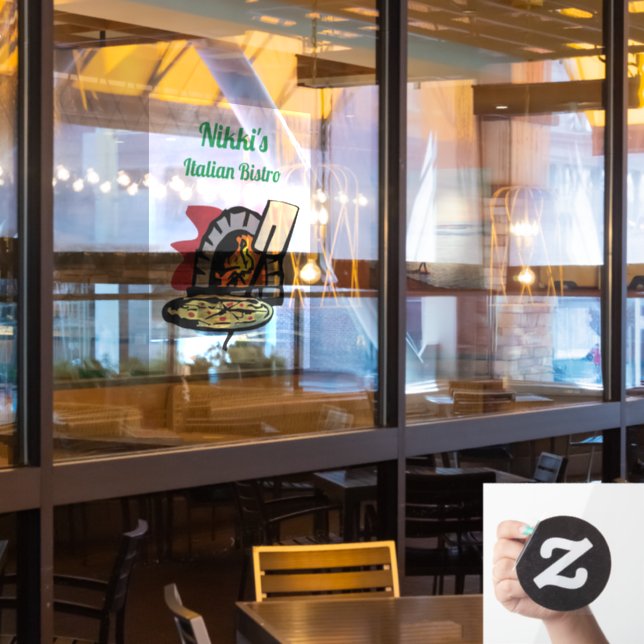 Personalized Pizza Oven Window Cling (Restaurant Window)
