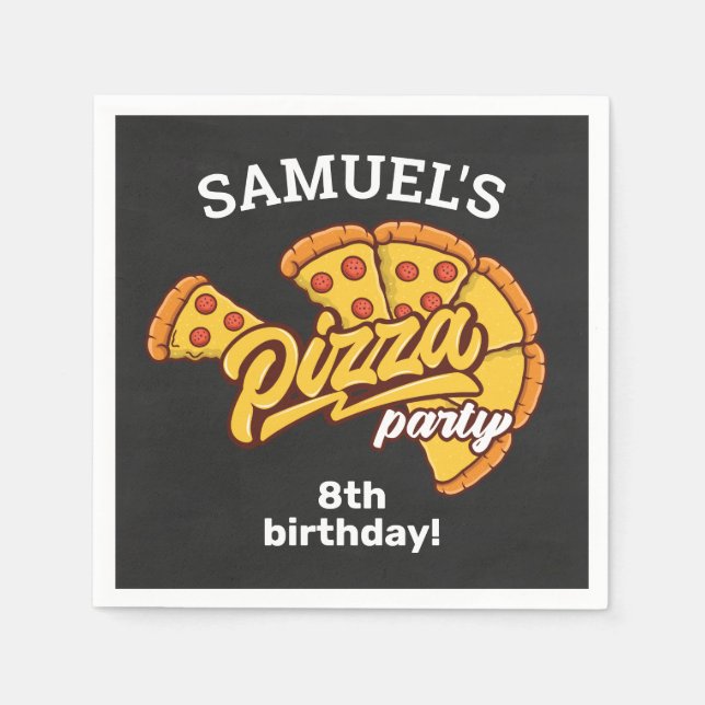 Personalized Pizza Palace Birthday Party, Any Age Napkin (Front)